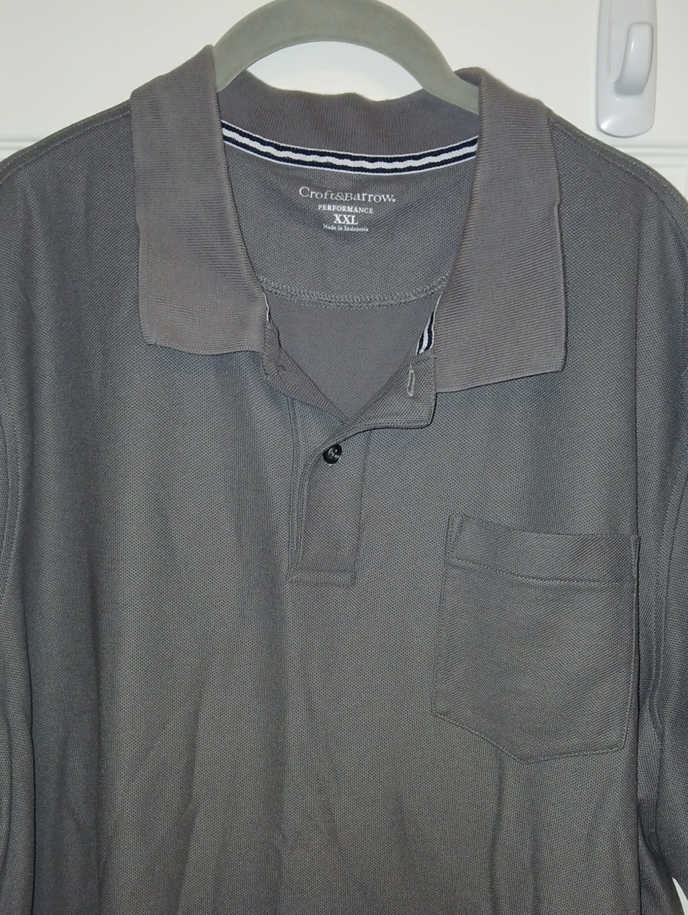 croft & barrow Men's Gray Polo with Chest Pocket